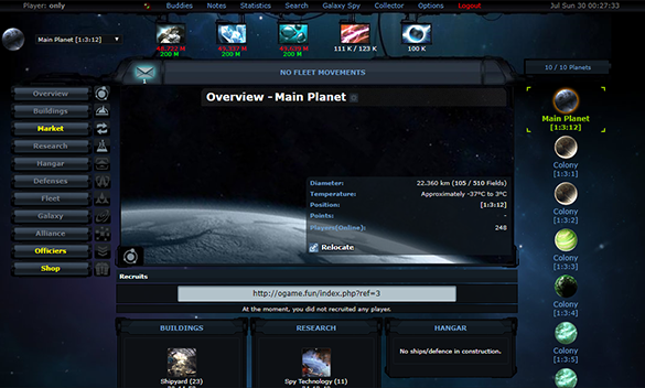 Astrogame Online Space Game - Private OGame Server